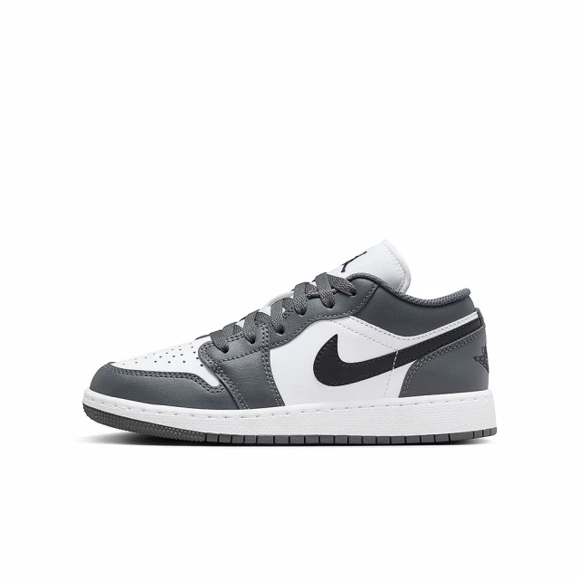 NIKE 耐吉 AIR JORDAN 1 LOW GS 女鞋 大童 休閒鞋 運動鞋 AJ 喬丹 白灰(553560152)