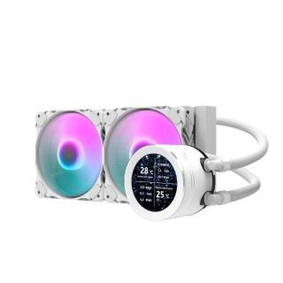 【darkFlash】大飛 Nebula DN240S LCD 一體式 水冷 CPU 散熱器-白色(全新 2.1 吋 IPS 水冷頭顯示螢幕)