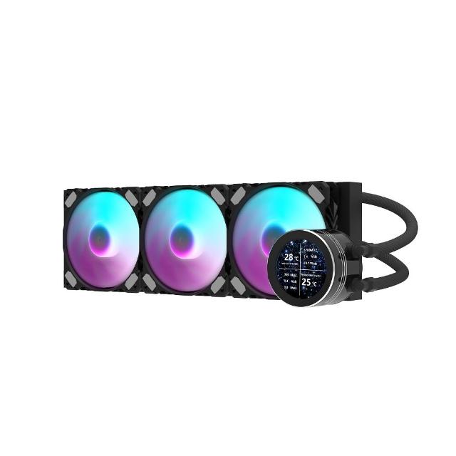 【darkFlash 大飛】大飛 Nebula DN360S LCD 一體式 水冷 CPU 散熱器-黑色(全新 2.1 吋 IPS 水冷頭顯示螢幕)