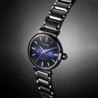 【CITIZEN 星辰】L系列 宇宙幻彩限定款美鑽光動能女錶/29.5mm(EM1067-88E)