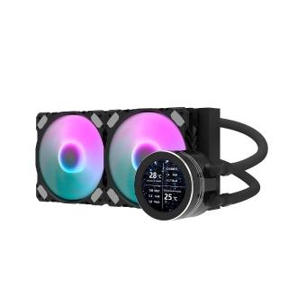 【darkFlash】大飛 Nebula DN240S LCD 一體式 水冷 CPU 散熱器-黑色(全新 2.1 吋 IPS 水冷頭顯示螢幕)
