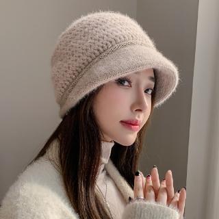 【Amirr 艾米爾】★兔毛針織保暖貝雷帽(休閒/舒適/保暖/貝雷帽)