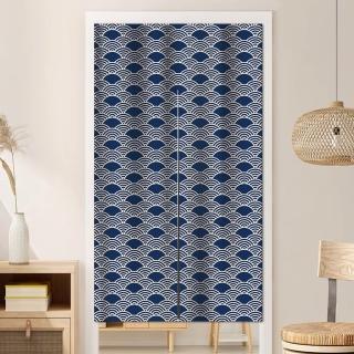 【BonBon naturel】侘寂風日式極簡系列門簾85x150cm-波浪(門簾/風水簾/長門簾/穿桿式門簾)