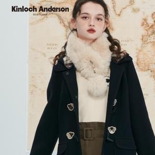 【Kinloch Anderson】金安德森女裝 熊頭假兩件附格紋腰帶顯瘦連身裙洋裝(KA1367004 米卡其)