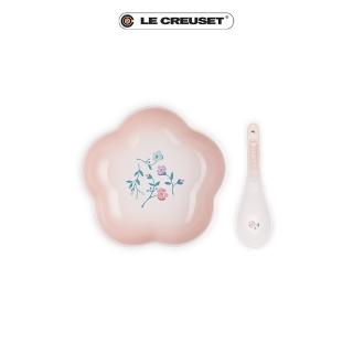 【Le Creuset】瓷器花型盤16cm 附中式湯匙(南法花語/貝殼粉)