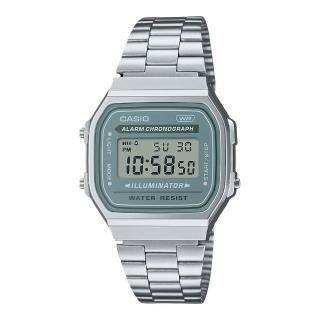 【CASIO 卡西歐】電子錶 不銹鋼錶帶 經典新色 EL冷光照明 生活防水(A168WA-3A)