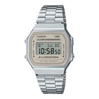 【CASIO 卡西歐】電子錶 不銹鋼錶帶 經典新色 EL冷光照明 生活防水(A168WA-8A)