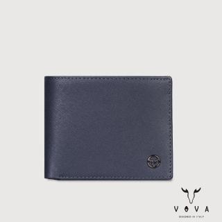 【VOVA 沃汎】臺灣總代理 卡西安 8卡中間翻拉鍊零錢袋皮夾-黑色(VA134W040BK)