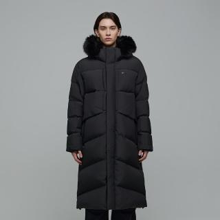 【國家地理服飾官方旗艦】男裝 ATLAS WINDSTOPPER 長版羽絨外套 - 灰色(GORE-TEX/可拆帽/鵝絨)