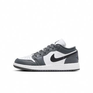 【NIKE 耐吉】AIR JORDAN 1 LOW GS 女鞋 大童 休閒鞋 運動鞋 AJ 喬丹 白灰(553560152)