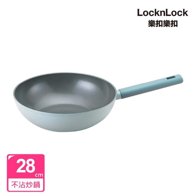 【LocknLock 樂扣樂扣】ECO BLUE鍛造陶瓷不沾IH炒鍋28cm(IH可用鍋)