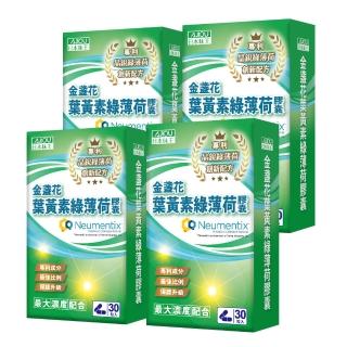 【日本味王】專利晶銳綠薄荷葉黃素膠囊30粒X4盒(晶銳綠薄荷 專注力提升)