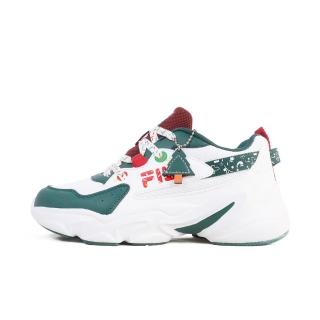 【FILA】Hidden Tape 9 女 運動休閒鞋 舒適 厚底鞋 老爹鞋 聖誕節 白綠(5-J929Y-162)