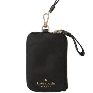 【KATE SPADE】Chelsea黑色尼龍零錢包兩用掛脖證件夾