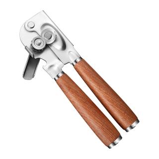 【PUSH!】餐廳廚房用品新款304不銹鋼花梨木柄開罐器易開罐罐頭開口器(開罐器 開瓶器 D361)