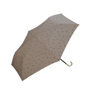 【w.p.c】日本Wpc. 愛心釦圓點晴雨傘 抗UV 附標準收納袋(6375-BR 咖啡色)