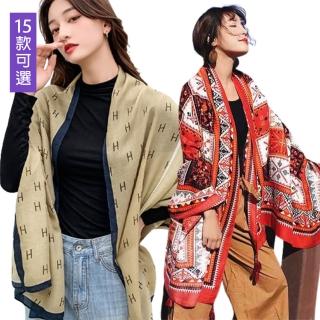 【K.W.】MOMO限定韓國專櫃棉麻圍巾披肩多款任選(保暖/圍巾/小香風)