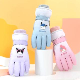 【SANRIO 三麗鷗】卡通系列滑雪、騎車防風保暖防滑可觸碰五指手套-酷洛米/美樂蒂/帕洽狗/大耳狗(成人款)