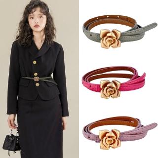 【MoonDy】腰帶 褲帶 皮帶真皮 牛皮皮帶 洋裝皮帶 精品皮帶 女士皮帶 細腰帶 毛衣皮帶 高質感