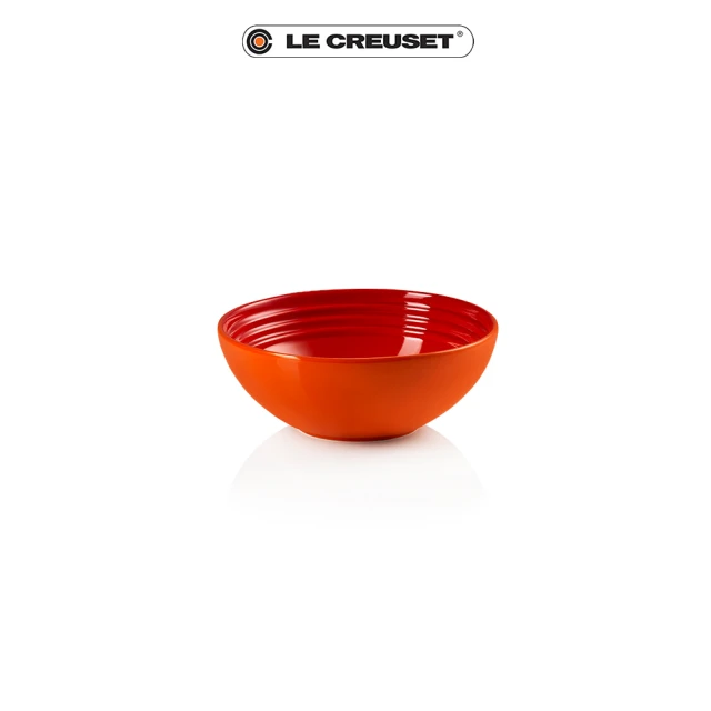 Le Creuset 瓷器早餐穀片碗16cm(火焰橘-無盒)