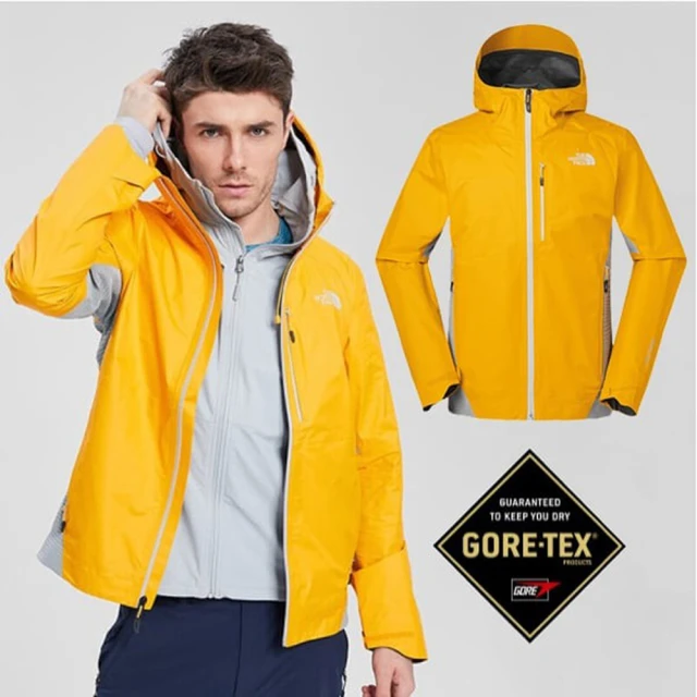 The North Face 男 Gore-Tex 彈性防水透氣耐磨連帽外套夾克(3V84-H6G 橙 N)