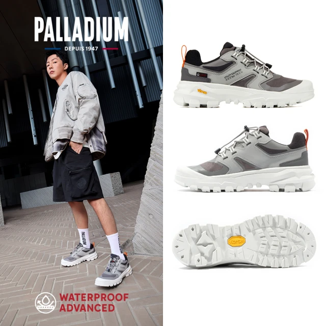 Palladium PALLARIDER LO WPA黃金大底赤標防水靴/防水鞋/休閒鞋-男鞋/女鞋-灰/白(74344-056-M)