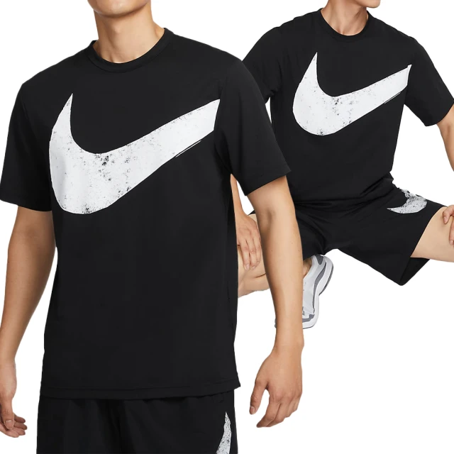 NIKE 耐吉 Hyverse Swoosh Top 男款 黑色 運動 休閒 上衣 慢跑 圓領 短袖 FZ1065-010