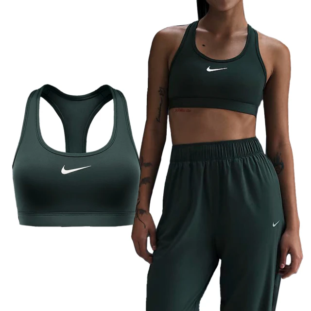 NIKE 耐吉 SWSH MED SPT Bra 女款 沼綠色 運動 中度支撐 訓練 透氣 排汗 內衣 DX6822-338