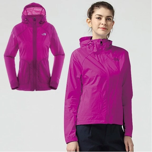 The North Face 女 WindWa ll防風防潑透氣連帽外套.輕量機能運動夾克(2VEP 粉色 V)