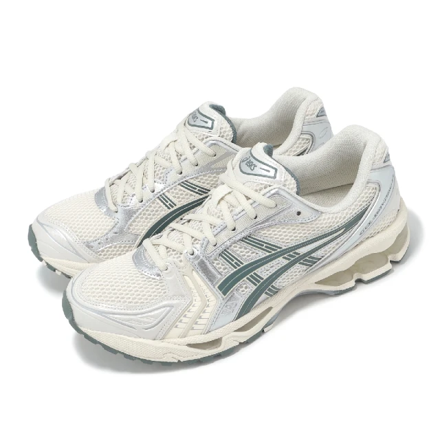 asics 亞瑟士 休閒鞋 GEL-Kayano 14 男鞋 女鞋 米白綠 金屬銀 千禧跑鞋 情侶鞋 亞瑟士(1201A019200)