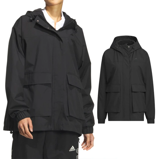 adidas 愛迪達 Mountain Parka 女款 黑色 寬鬆 休閒 長袖 保暖 防風 口袋 連帽 外套 JG3812