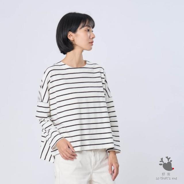 【so that’s me 好我】Audrey簡約寬鬆條紋T恤上衣(黑白)