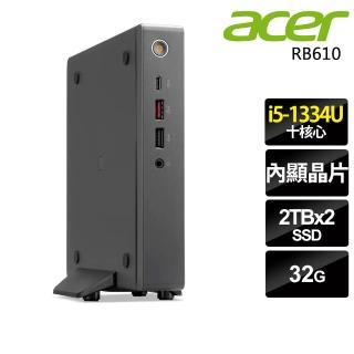 【Acer 宏碁】i5迷你商用電腦(RB610/i5-1334U/32G/2TB SSD+2TB SSD/W11P)