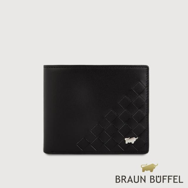 【BRAUN BUFFEL 德國小金牛】台灣總代理 墨菲斯 4卡零錢袋皮夾-黑色(BF524-315-BK)