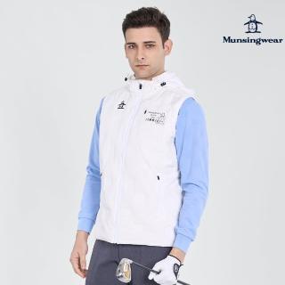 【Munsingwear】企鵝牌 男款白色企鵝趣味可拆帽羽絨背心 MGUL6505