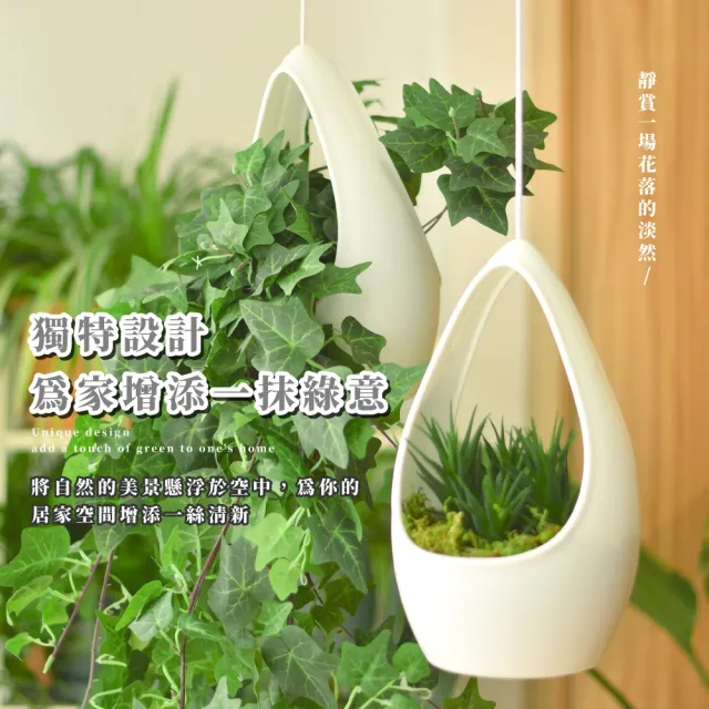 理想生活】懸掛式水滴花盆(陽台園藝客廳多肉植物佈置盆栽造景花架高度