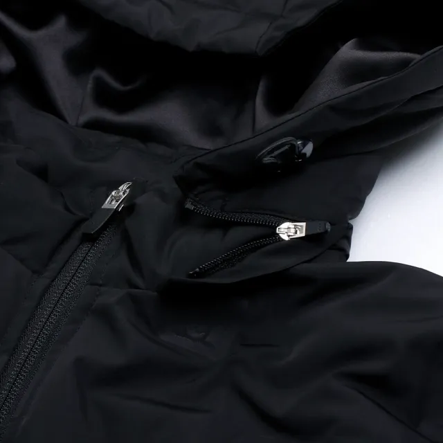 【Munsingwear】企鵝牌 女款黑色時尚拼接可拆帽輕羽絨外套 MLUL6603