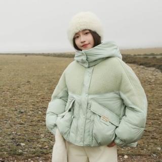 【巴黎精品】現貨+預購 羽絨棉外套夾棉夾克(保暖簡約大氣戶外良選女外套綠色w1ag47)