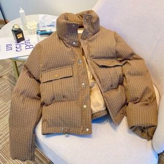 【巴黎精品】現貨+預購 羽絨棉外套夾棉夾克(保暖時尚輕便日常首選女外套卡其色w1ag8)