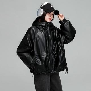 【巴黎精品】現貨+預購 羽絨棉外套夾棉夾克(保暖俐落簡約設計感強女外套2色w1ag26)