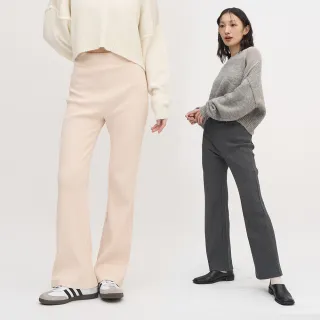 【plain-me】SAAKO 羅紋纖長美腿褲 SAA3812-242(女款 杏色 黑 灰 長褲 下身 休閒長褲 褲子)