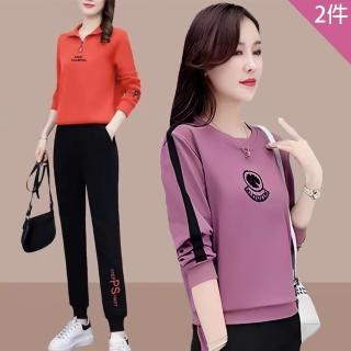 【Pure 衣櫃】買一送一 韓版休閒運動兩件套(女套裝/女上衣/女長褲/KDAQ-320-397)