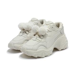 【PUMA】休閒鞋 女鞋 運動鞋 毛球 厚底 Pulsar Wedge Wns Furry 米白 40097701