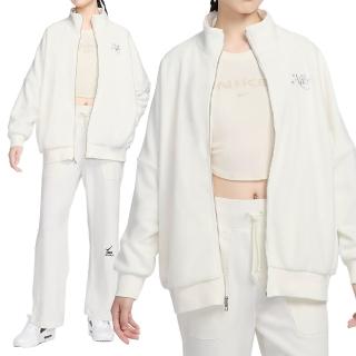 【NIKE 耐吉】NSP TRK JKT 女款 白色 運動 刺繡Logo 夾克 落肩 保暖 抓絨 外套 HQ7977-133