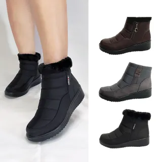 【SOFE MORE】雪靴 加絨雪靴 雪地靴 女高筒棉鞋 奶奶靴 加絨防水防滑 媽媽鞋 短筒靴子(拉鍊雪靴)