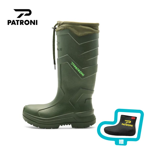 【PATRONI】極雨鞋 SF2380DGN 極輕量抓梯絕緣安全雨鞋(工作鞋 工作雨靴 送涼感襪套)