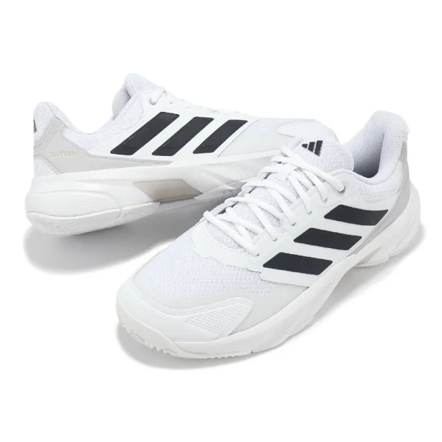 【adidas 愛迪達】網球鞋 CourtJam Control 3 M 男鞋 白 黑 運動鞋 愛迪達(IF7888)