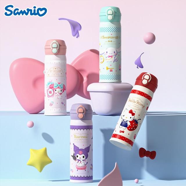 【SANRIO 三麗鷗】酷洛米大耳狗316不鏽鋼直飲吸管保溫杯480ml(美樂蒂/凱蒂貓)