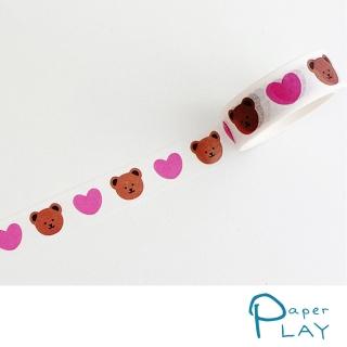 【Paper Play】和紙膠帶-粉色愛心熊(和紙膠帶 粉色膠帶 愛心熊膠帶)