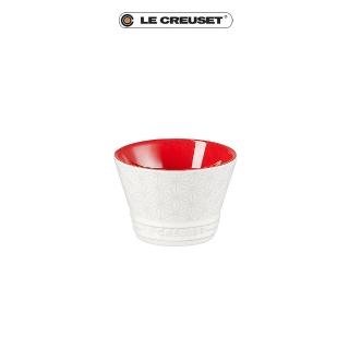 【Le Creuset】瓷器新採和風日式圖騰飯碗150ml(櫻桃紅)